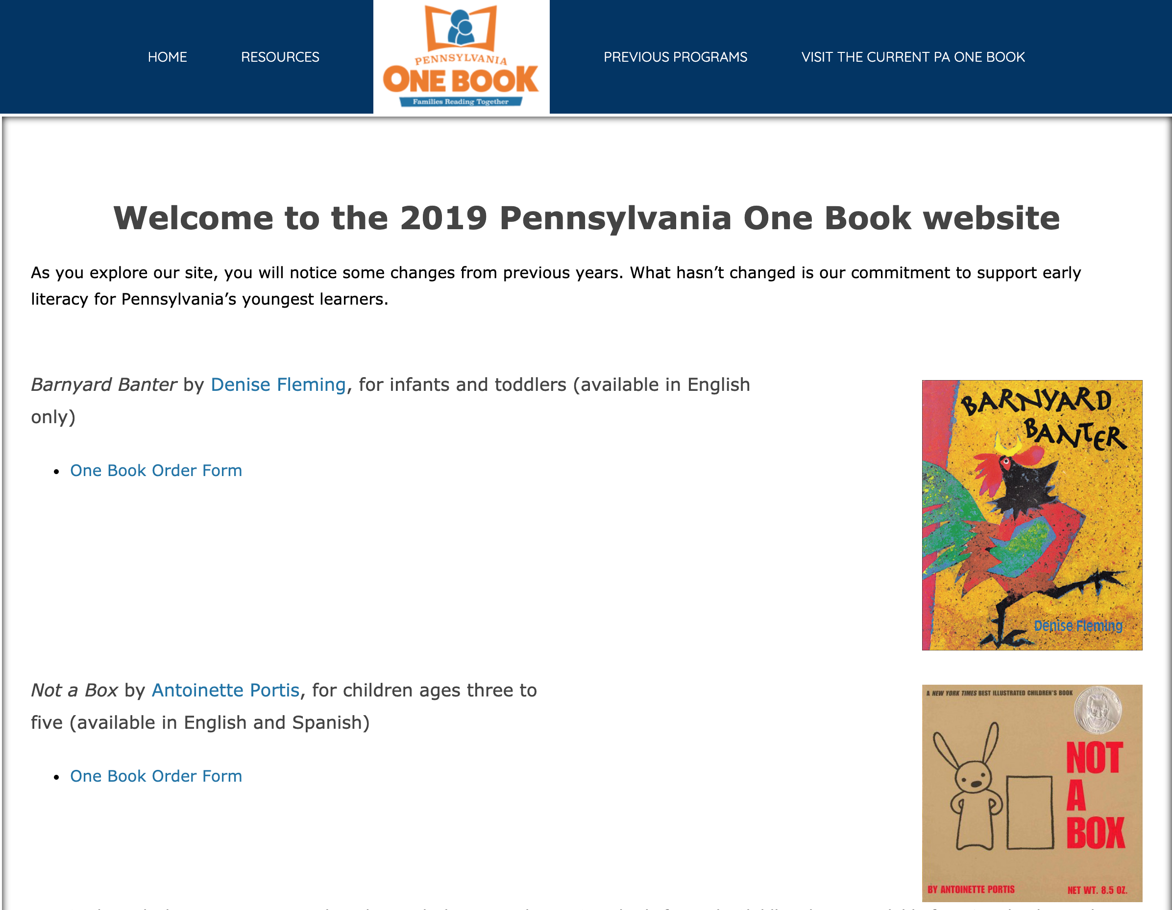 2019 PA One Book